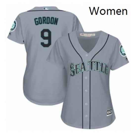 Womens Majestic Seattle Mariners 9 Dee Gordon Replica Grey Road Cool Base MLB Jersey